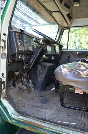 Cab of International Bucket Truck