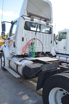 Rear View of Freightliner Truck